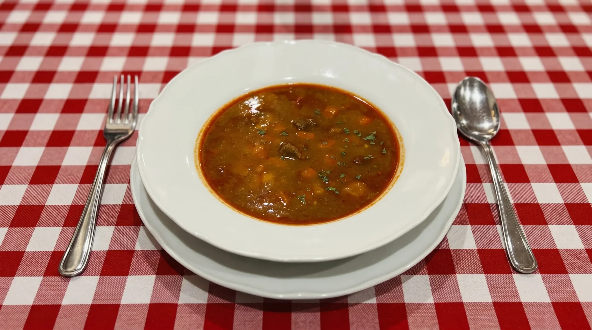 מנת גולאש ב-Hungarikum Bistro הונגריקום ביסטרו בודפשט - מסעדה הונגרית אותנטית בלב העיר